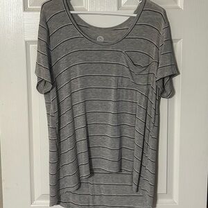 Gray Striped‎ Women's Top